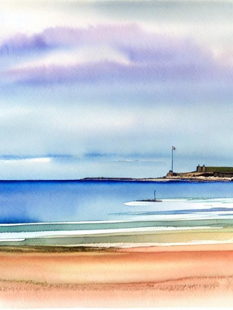 North Berwick Beach 4, East Lothian, Scotland Watercolour