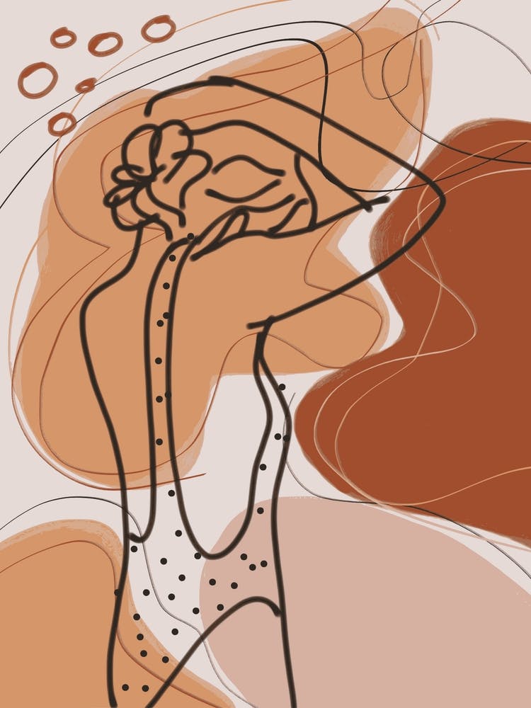 Abstract Figure In Eart Tone