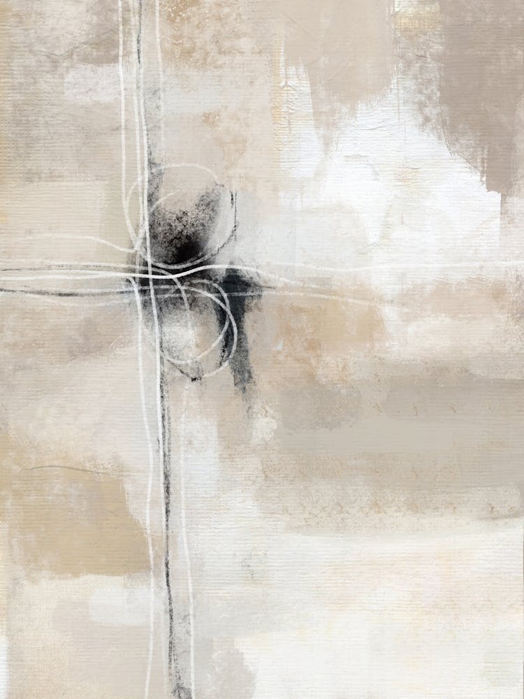 Beige White Abstract Painting 2