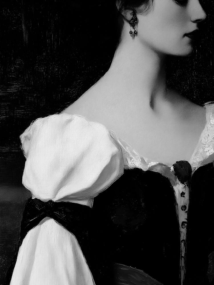 Lady In Black And White 1