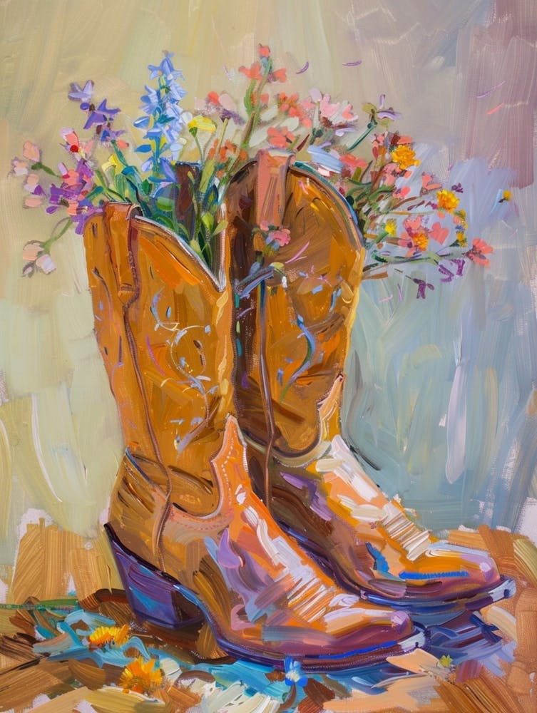 Cowboy Boots And Wildflowers Meadow Rue
