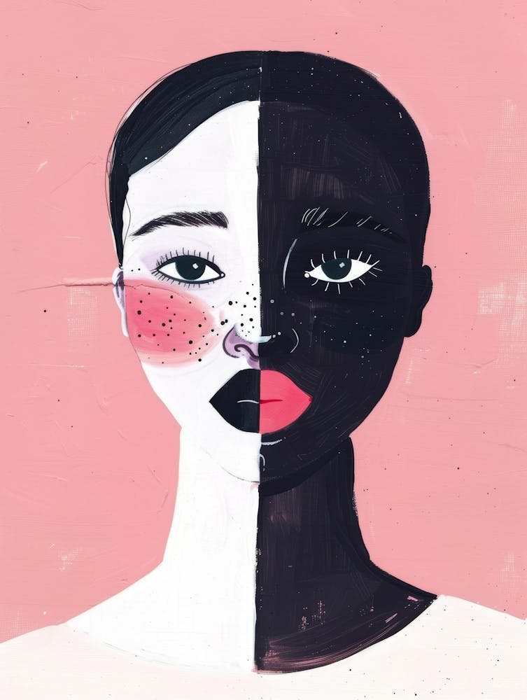 Black And White Woman Canvas Print