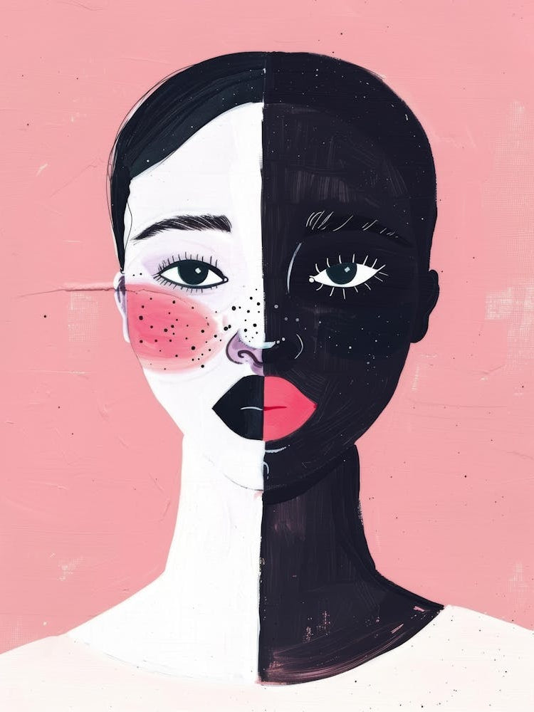 Black And White Woman Canvas Print