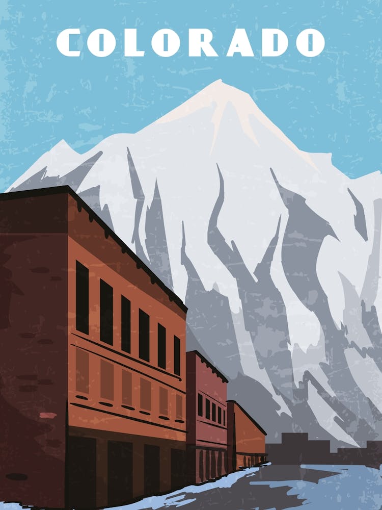Colorado, USA — Retro travel minimalist poster