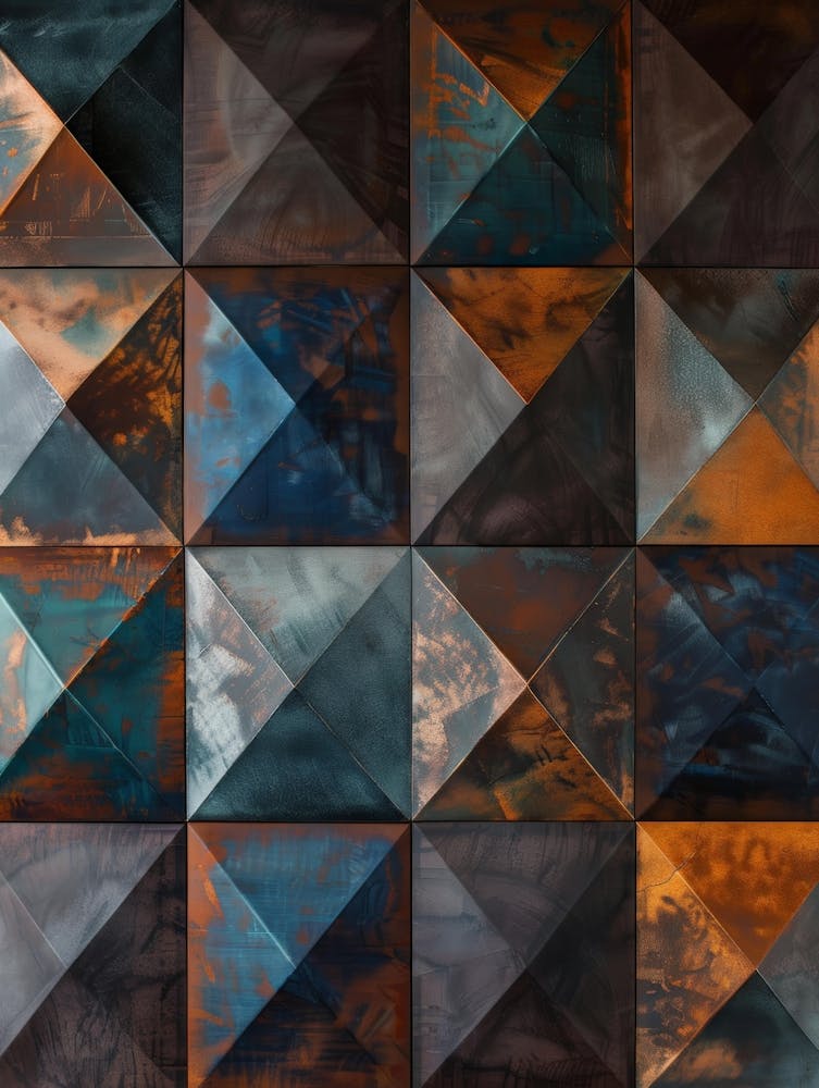 Art Mural Géométrique en Métal