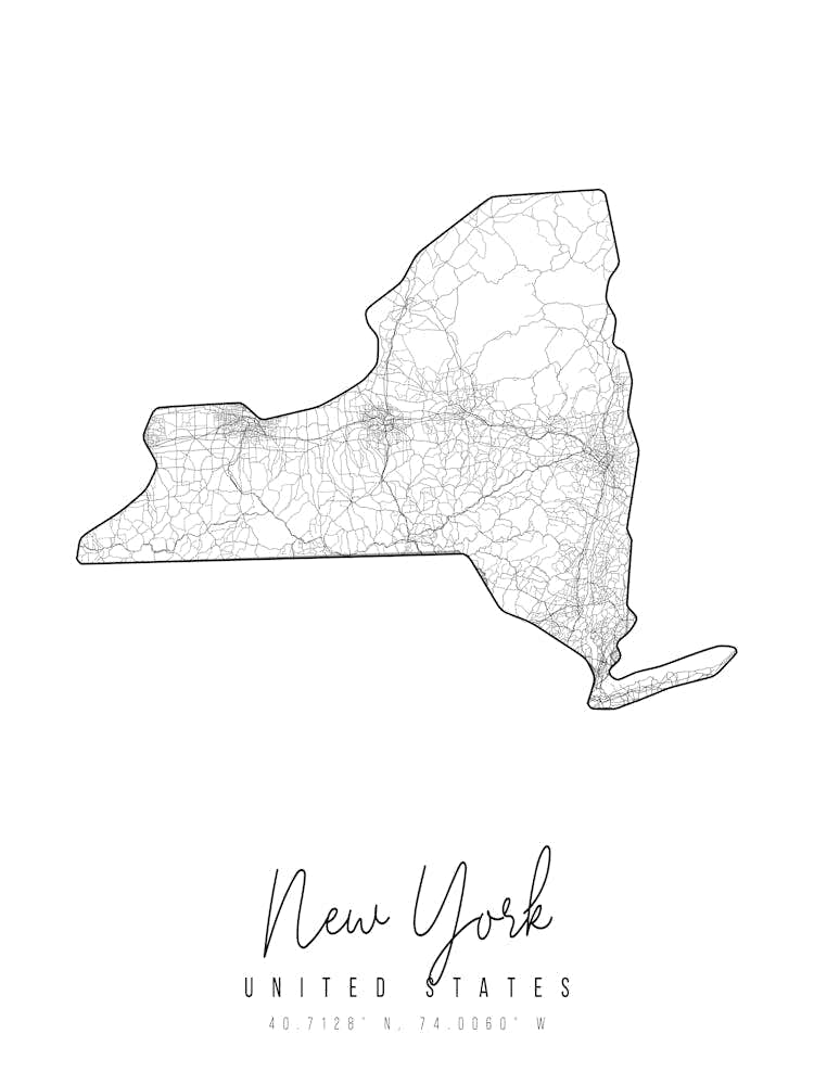 New York Minimal Street Map