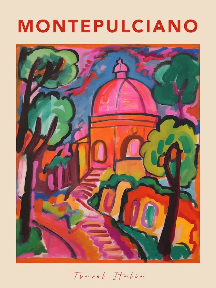 Montepulciano Italia Travel Poster
