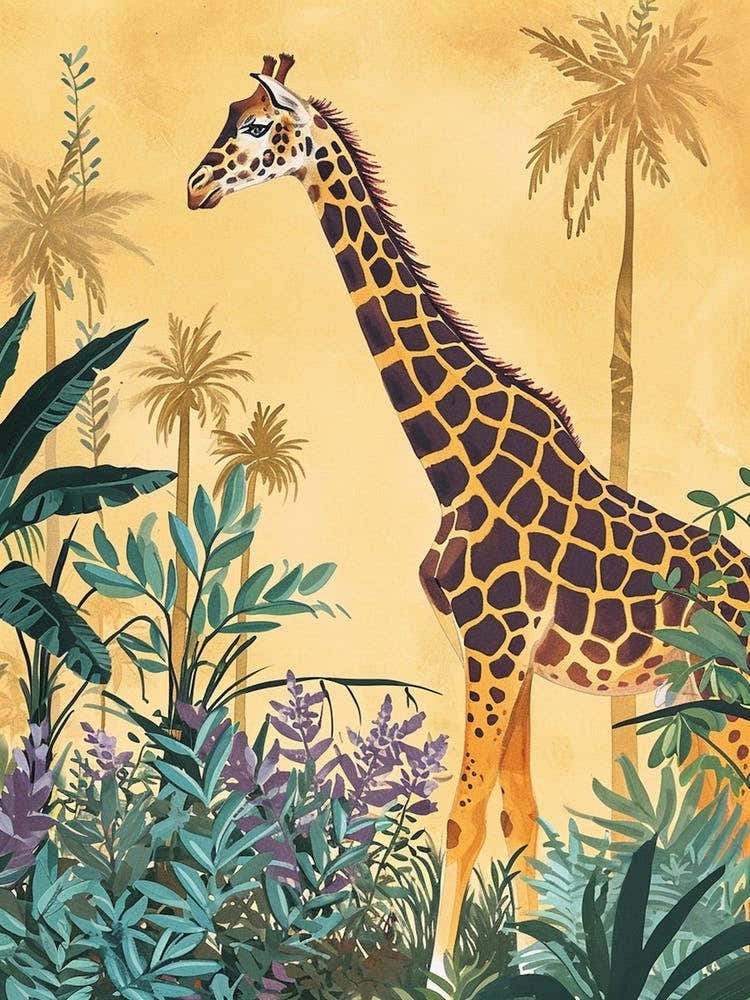 Giraffe Storybook Watercolour Inspired 1