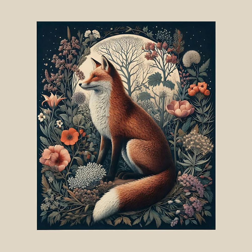 Vintage Fox Wild Flowers