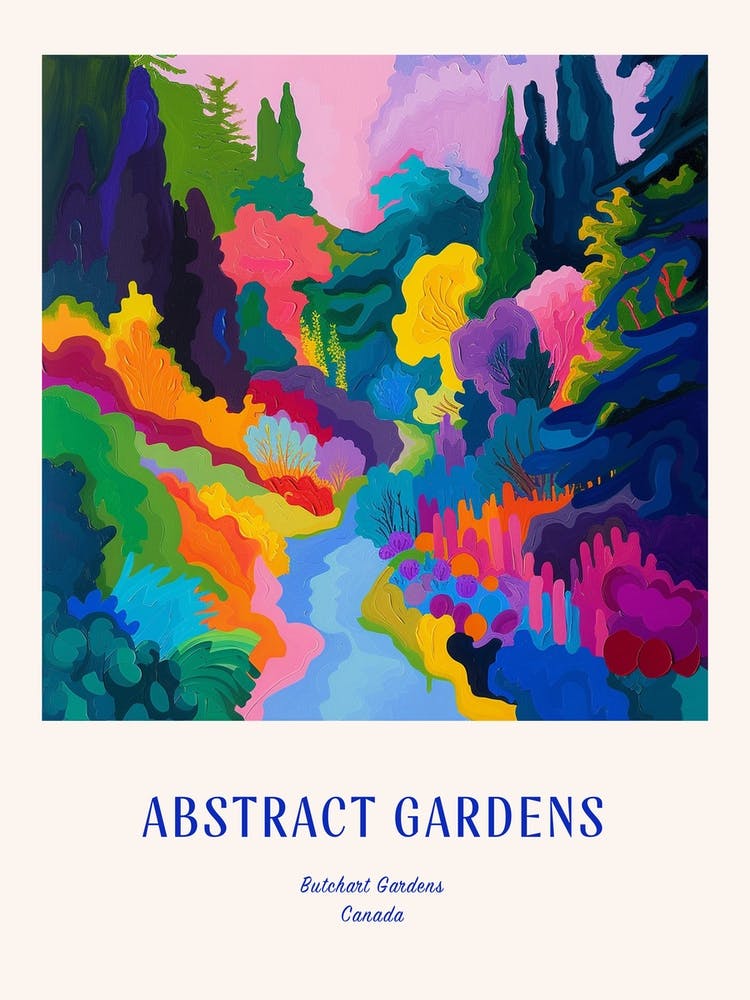 Colourful Gardens Butchart Gardens Canada 2 Blue Poster