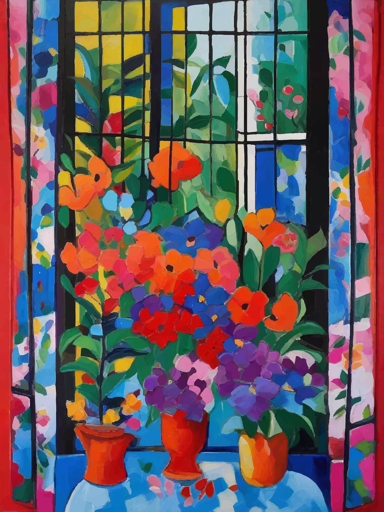 Open Window Matisse Garden Flowers Colorful