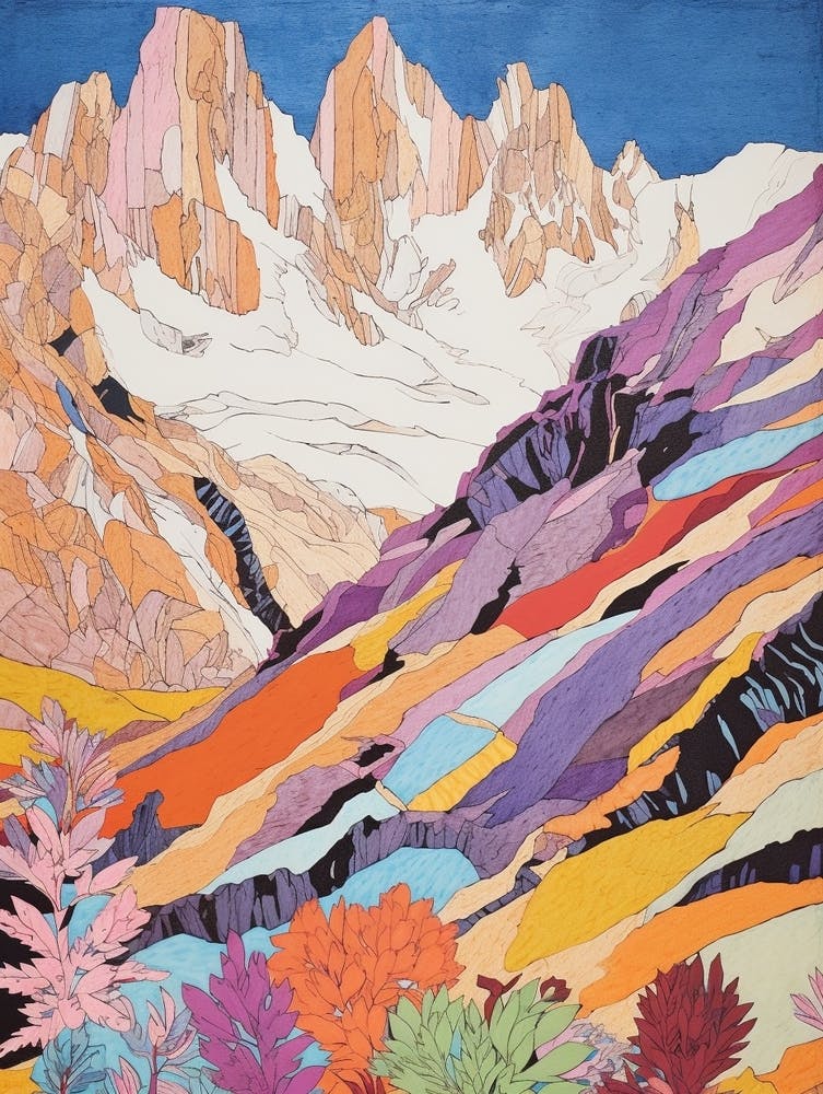 Nanga Parbat Pakistan 1 Colourful Mountain Illustration