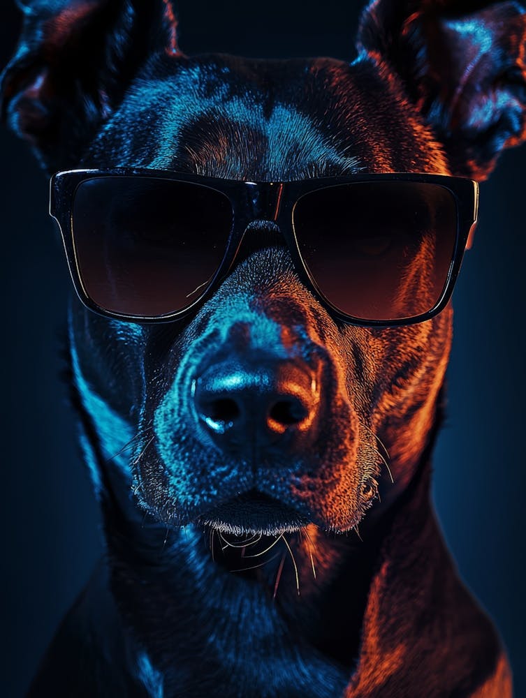 Doberman Close Up Sleek And Confident In Black Generated with AI