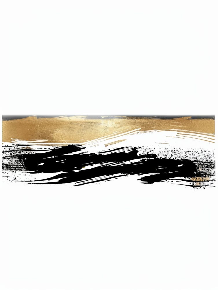 Gold And Black Abstract Painting 109