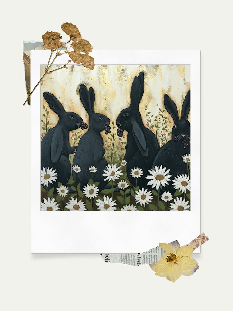 Scrapbook Bunnies Fairycore Painting 4