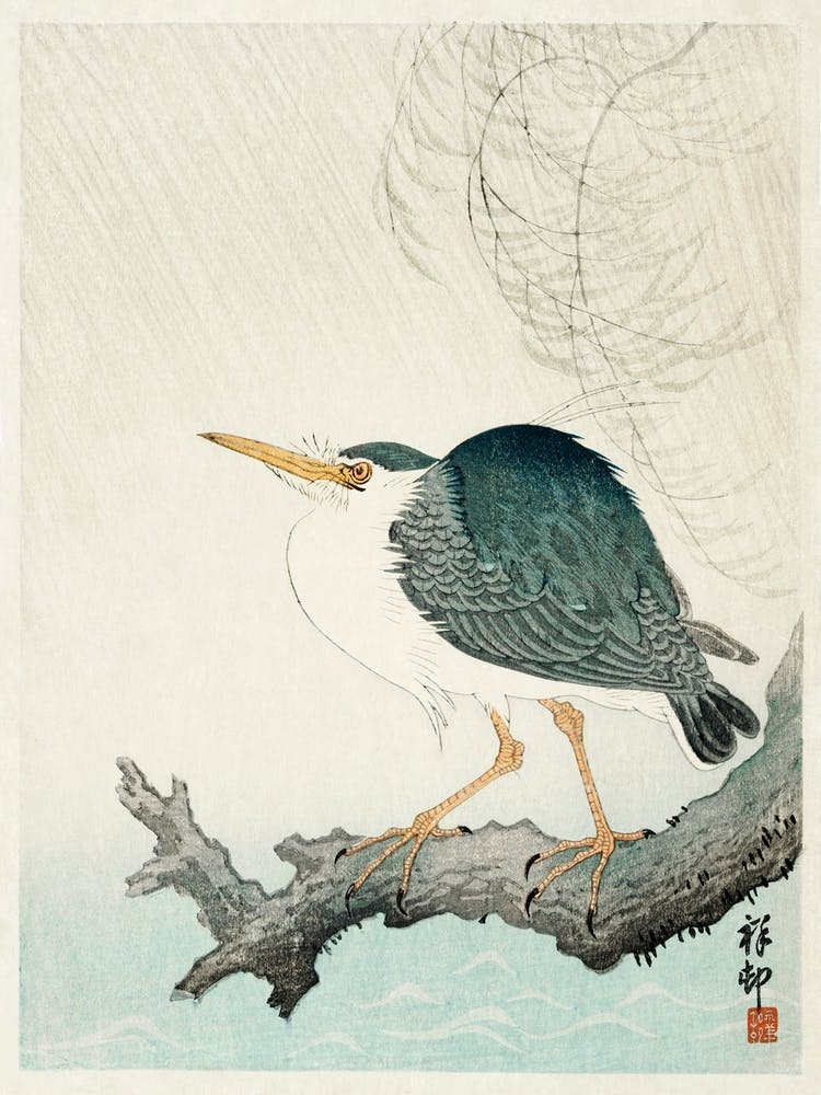 Quack On Tree Stump (1900 1936), Ohara Koson