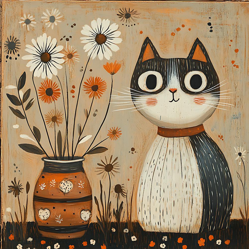 Cat With Flowers 14
