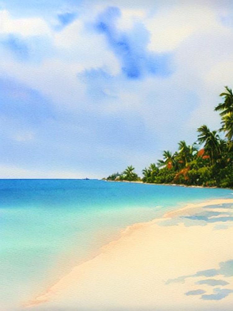 Varadero Beach 2, Cuba Watercolour