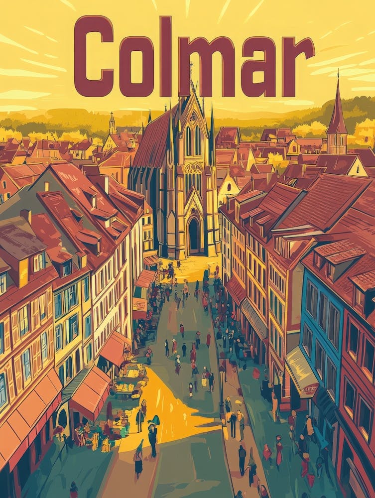 Aihrgdesign A Retro Travel Poster For Colmar Featuring The Go 9934c12a 5d31 4511 B2d6 2ba2bb76c3db 0