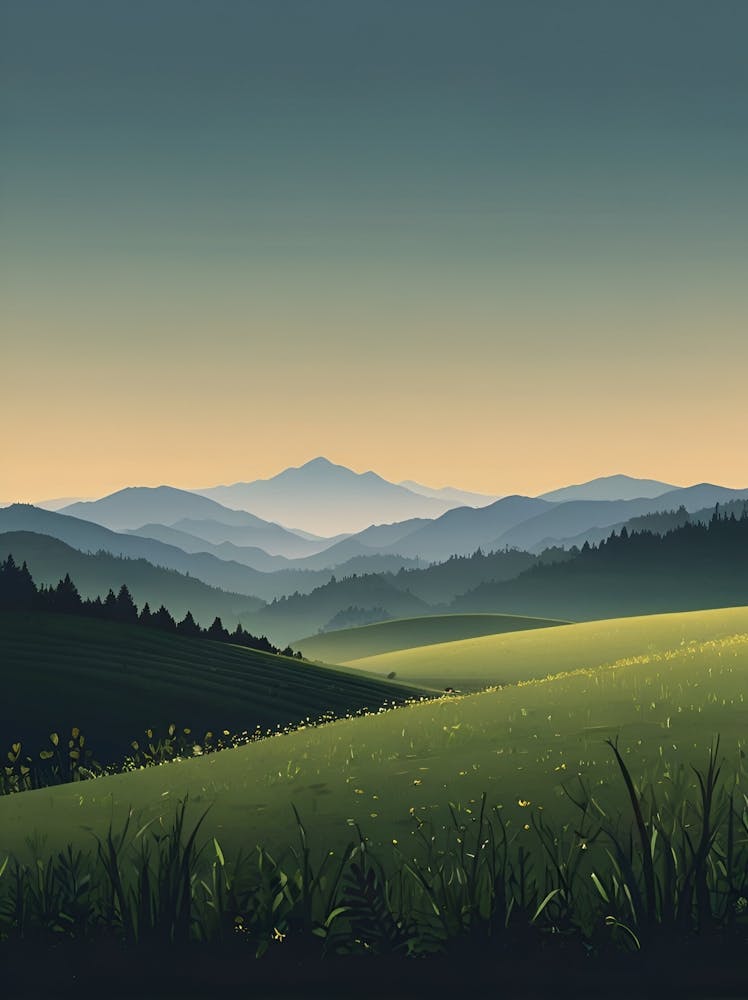 Paysage Avec Montagnes
