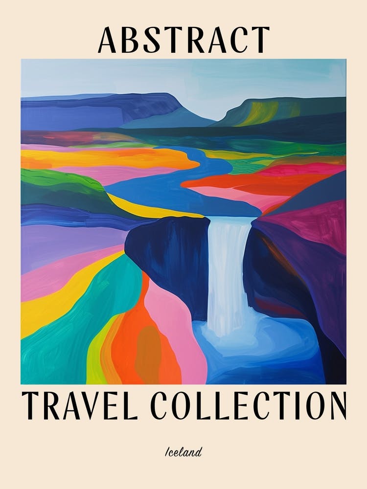 Abstract Travel Collection Poster Iceland 3