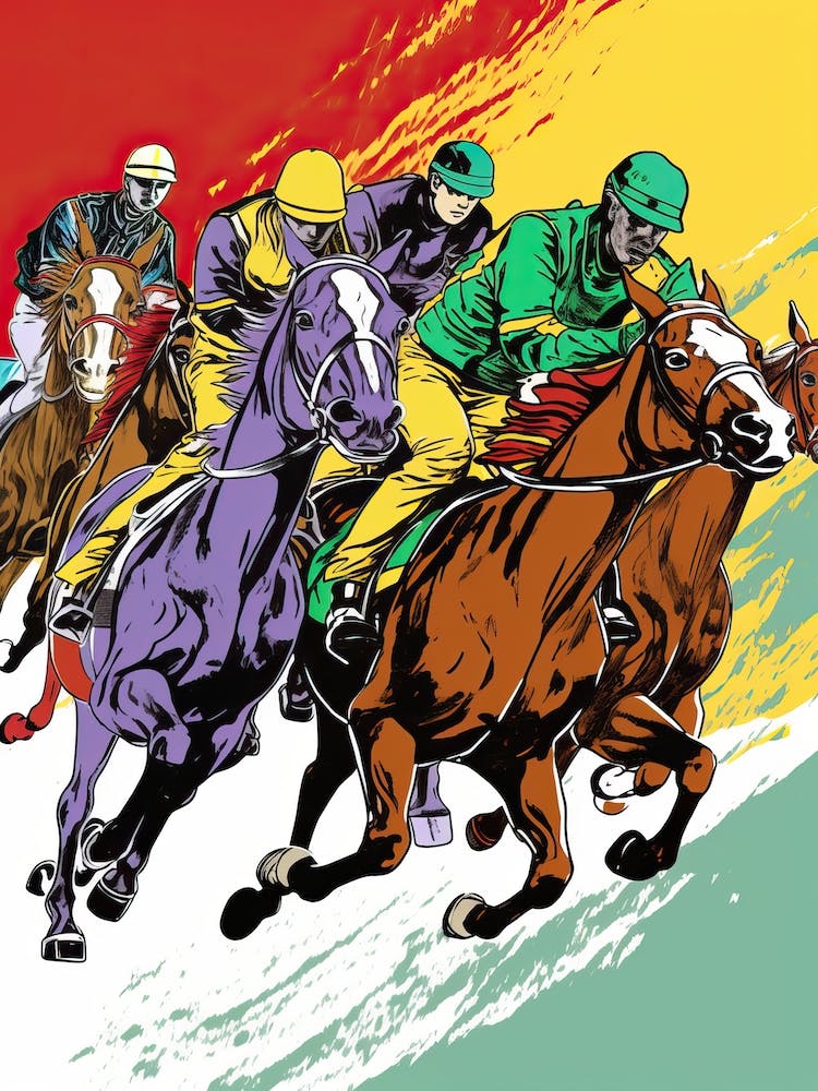 Horse Racing Pop Art 4