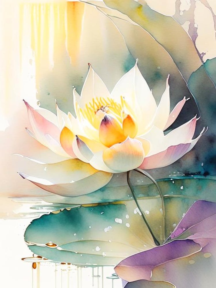 American Lotus Storybook Watercolour 3