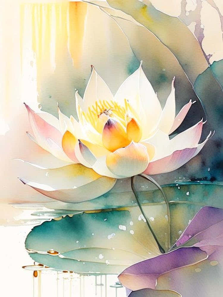 American Lotus Storybook Watercolour 3