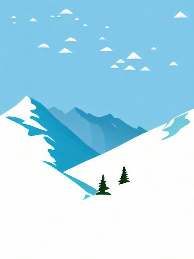 La Plagne, France Minimal Skiing Poster