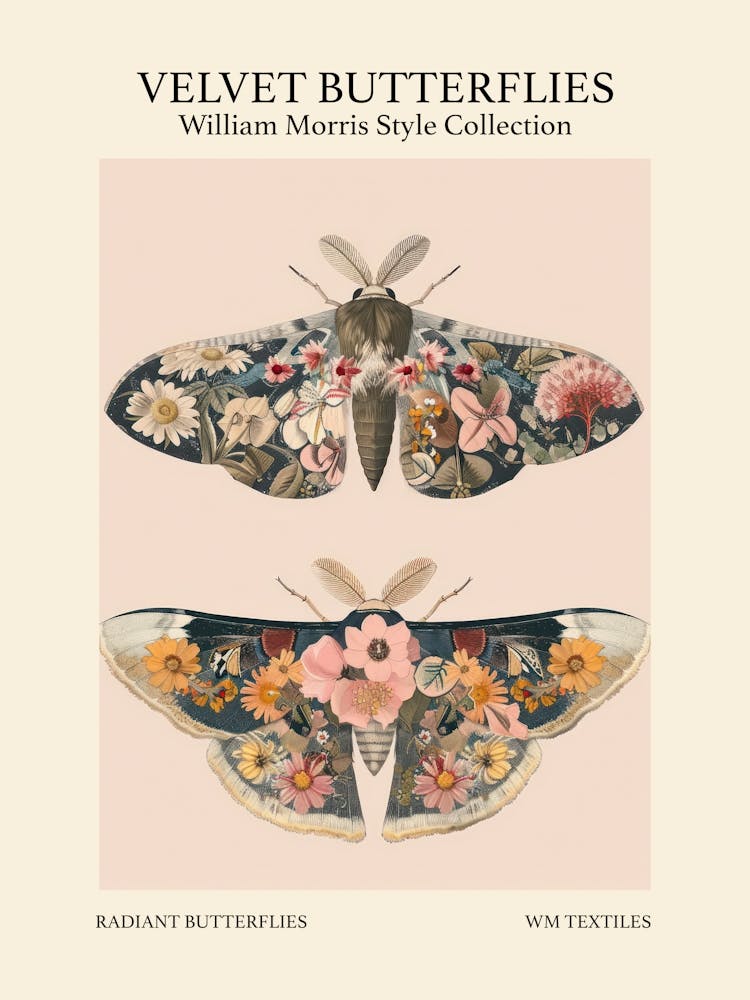 Velvet Butterflies Collection Radiant Butterflies William Morris Style 8