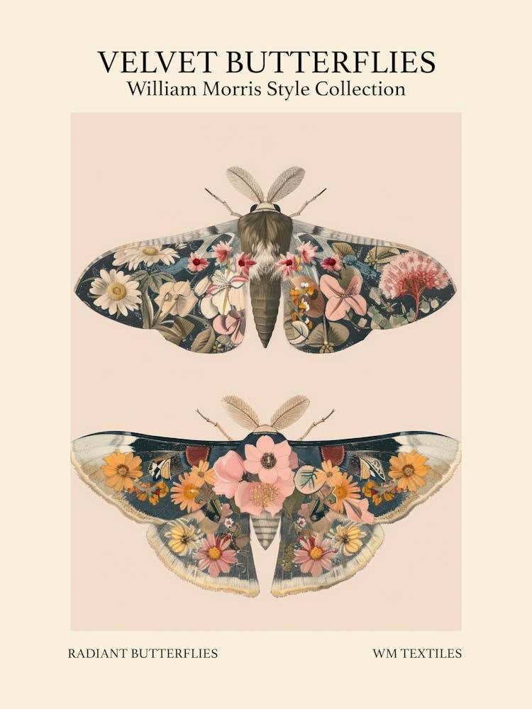 Velvet Butterflies Collection Radiant Butterflies William Morris Style 8