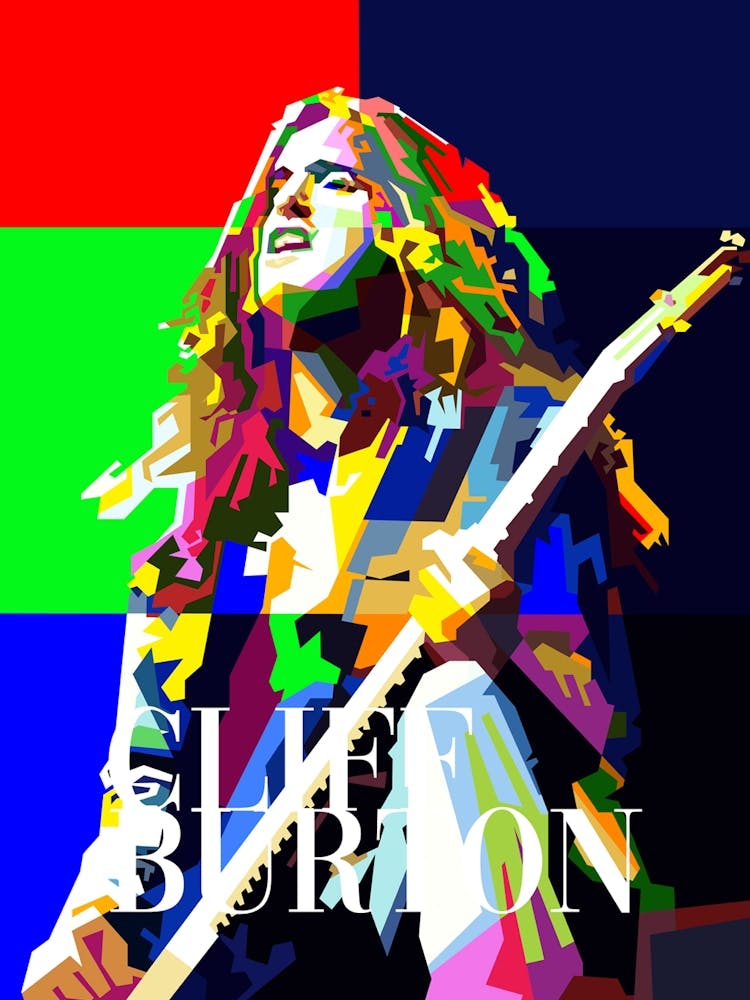 Cliff Burton Metallica Bass Musician Pop Art WPAP