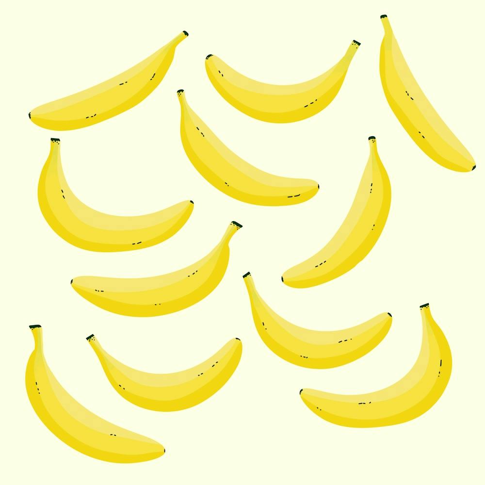 Yellow Bananas on Cream