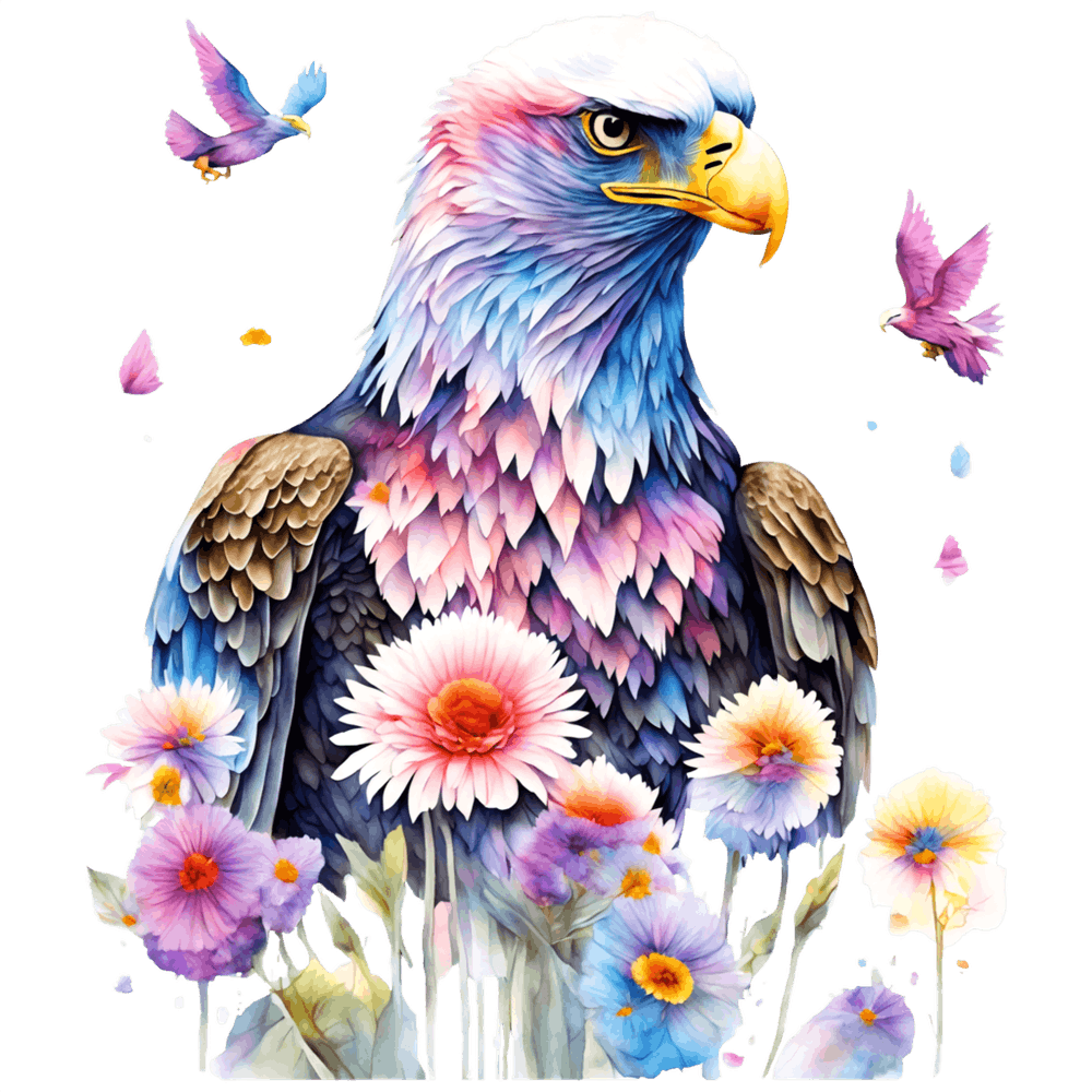 Eagle With Flowers