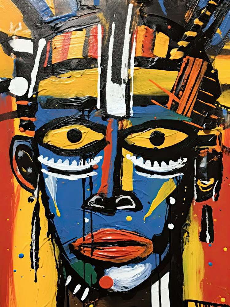 African Head Basquiat style
