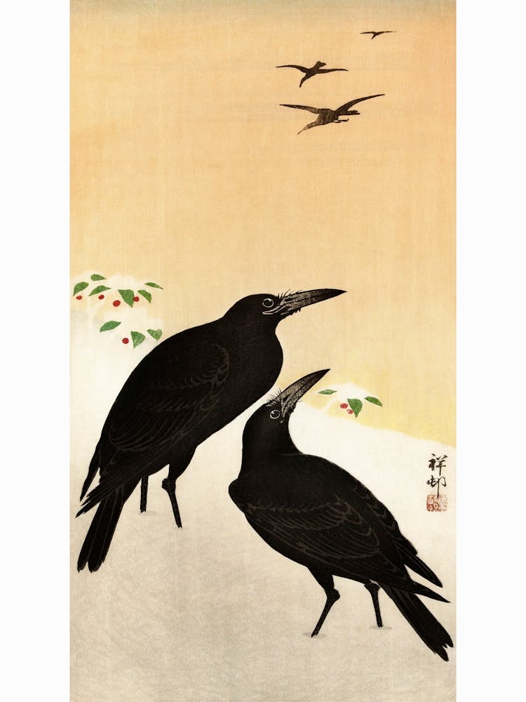 Crows In Snow (1900 1936), Ohara Koson