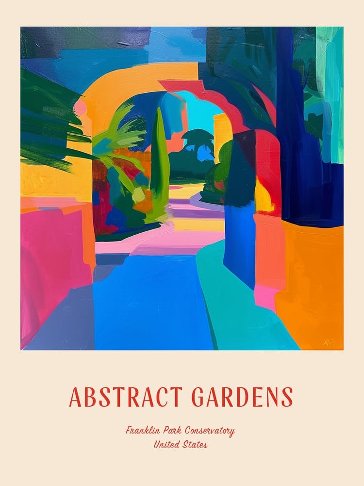 Bunte Gärten Franklin Park Conservatory Usa 1 Rotes Poster