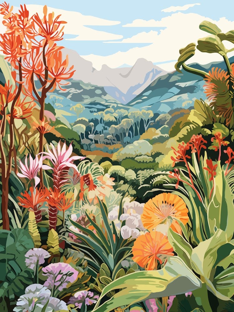 Kirstenbosch National Botanical Garden Süd Moderne Illustration