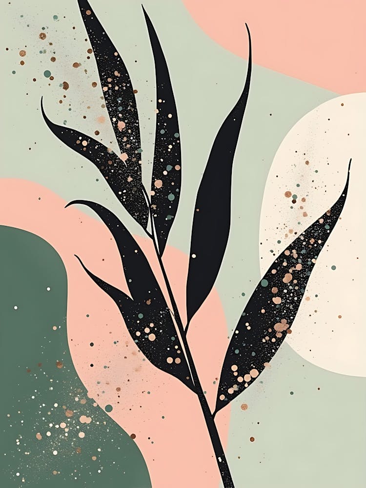 Minimal Botanical Layering in Dusty Beige