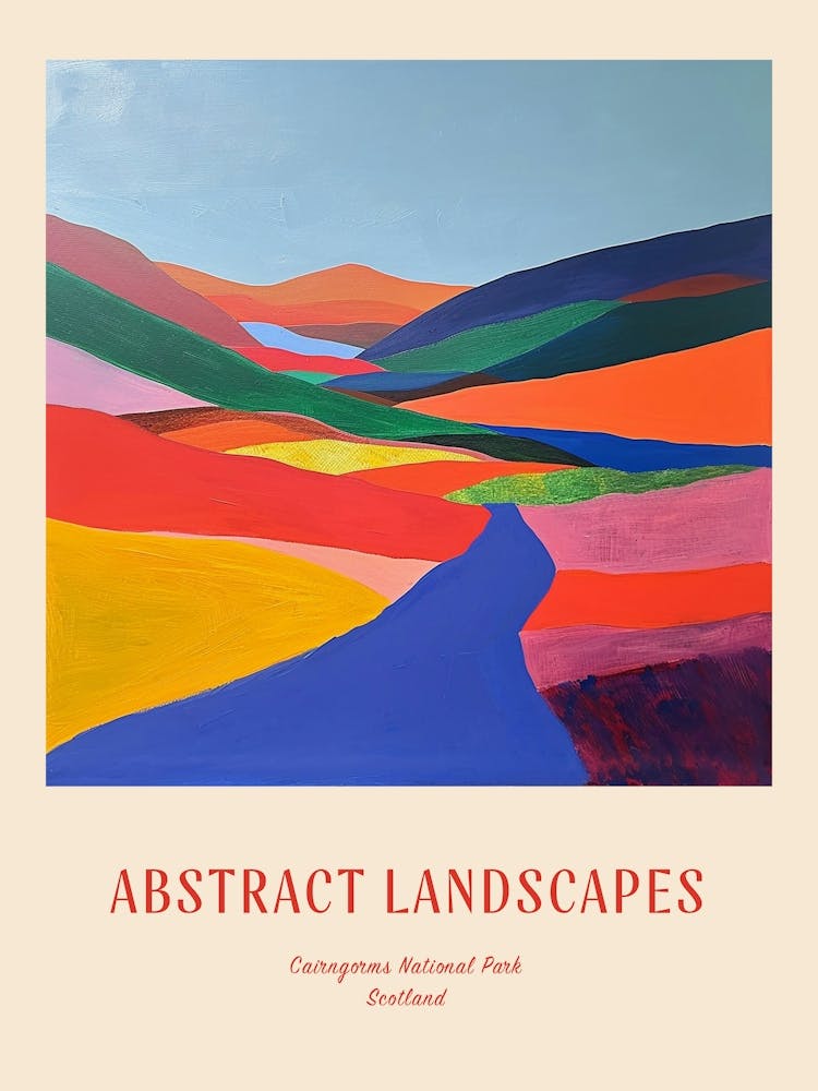 Colourful Abstract Cairngorms National Park Scotland 1 Poster
