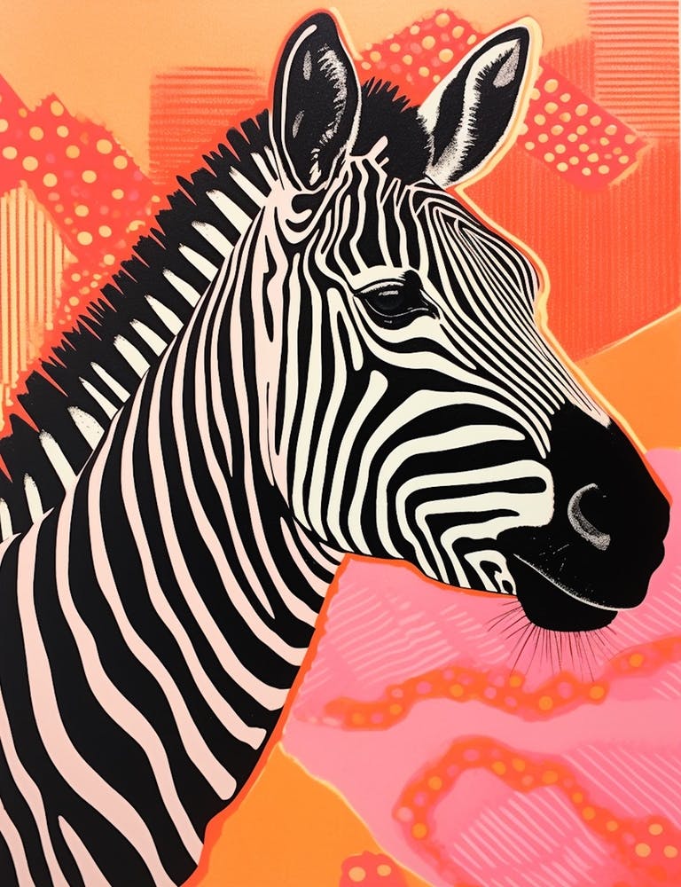 Patterned Portrait Of A Zebra