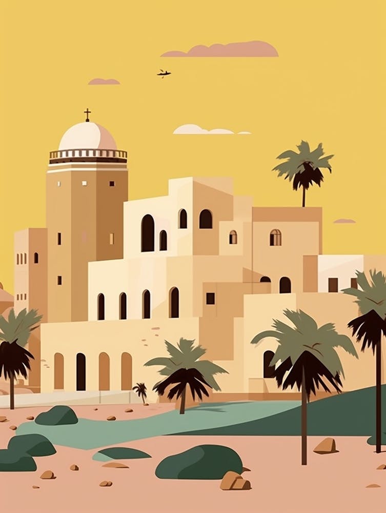 Qatar Travel Illustration