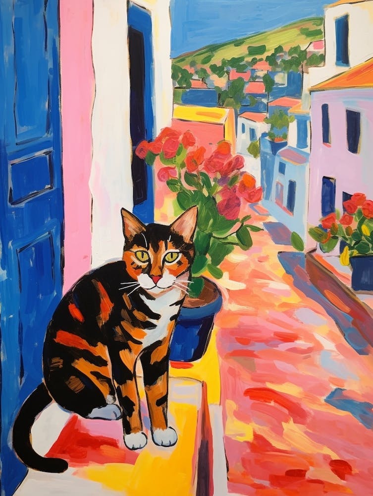 Painting Of A Cat In Faro Portugal 1