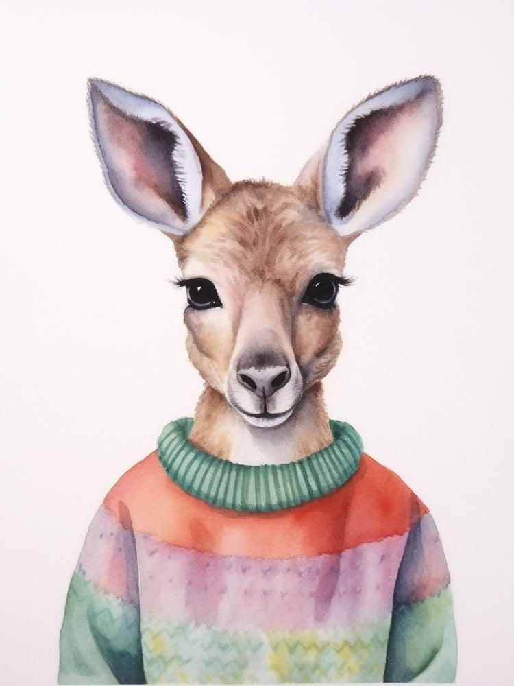 Baby Animal Watercolour Kangaroo