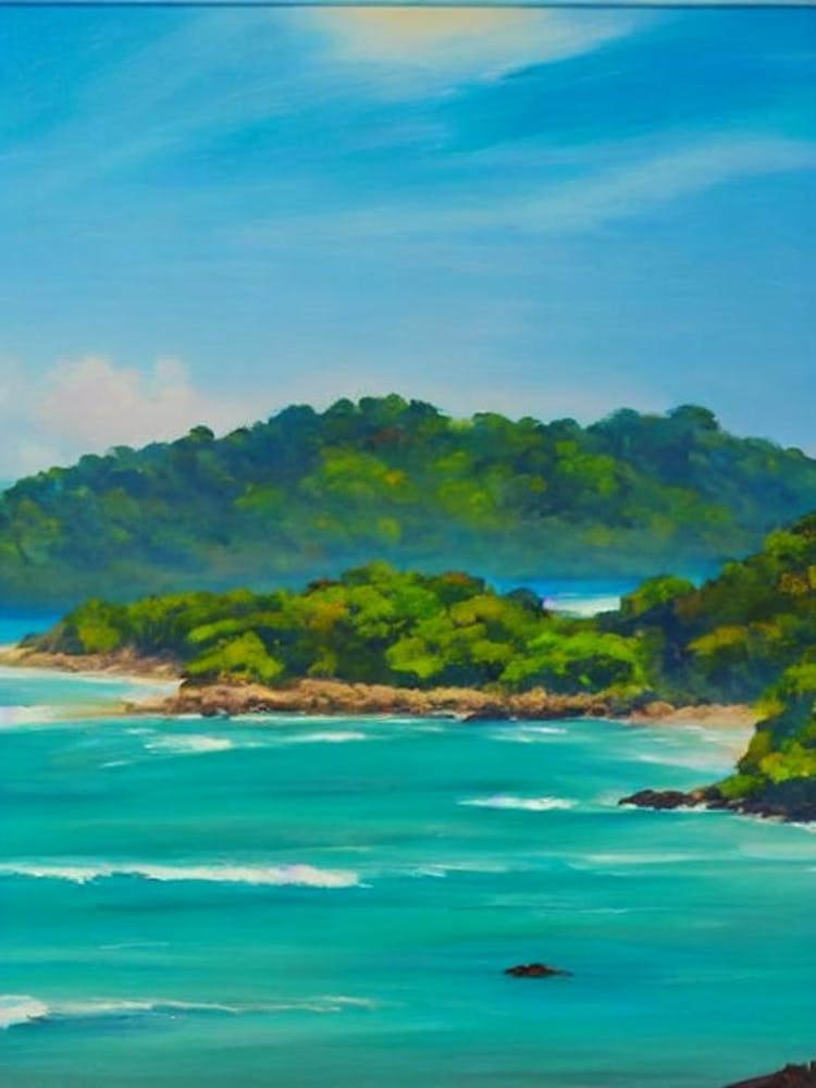 Manuel Antonio National Park Costa Rica Blue Oil Painting 1