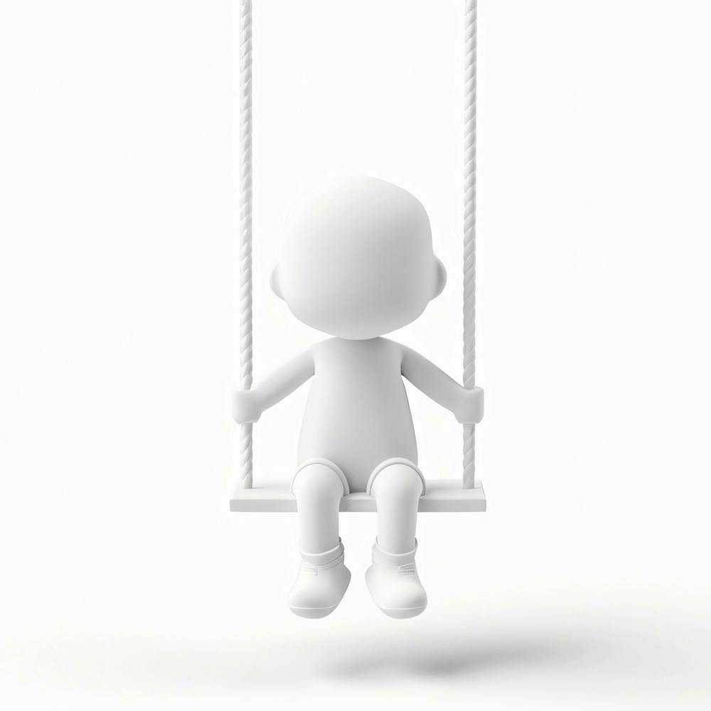 3d Man On Swing
