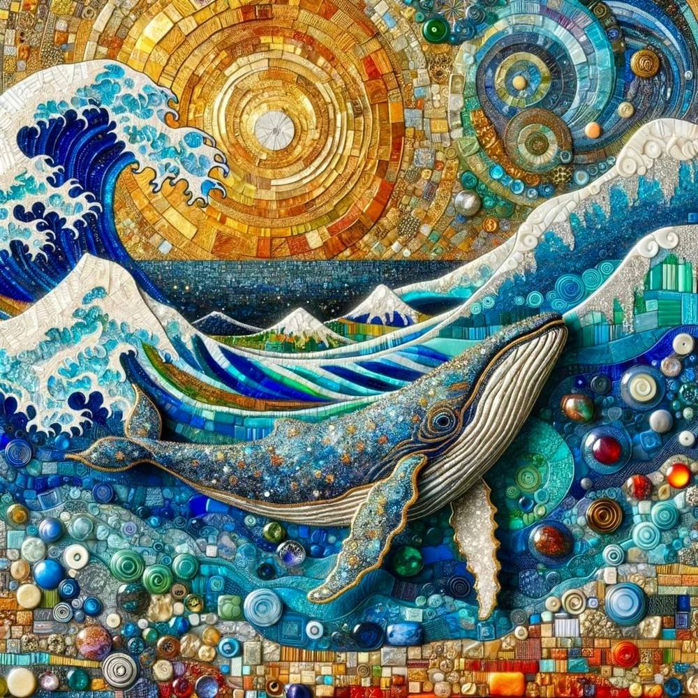 Baleines dans le style du Collage 3