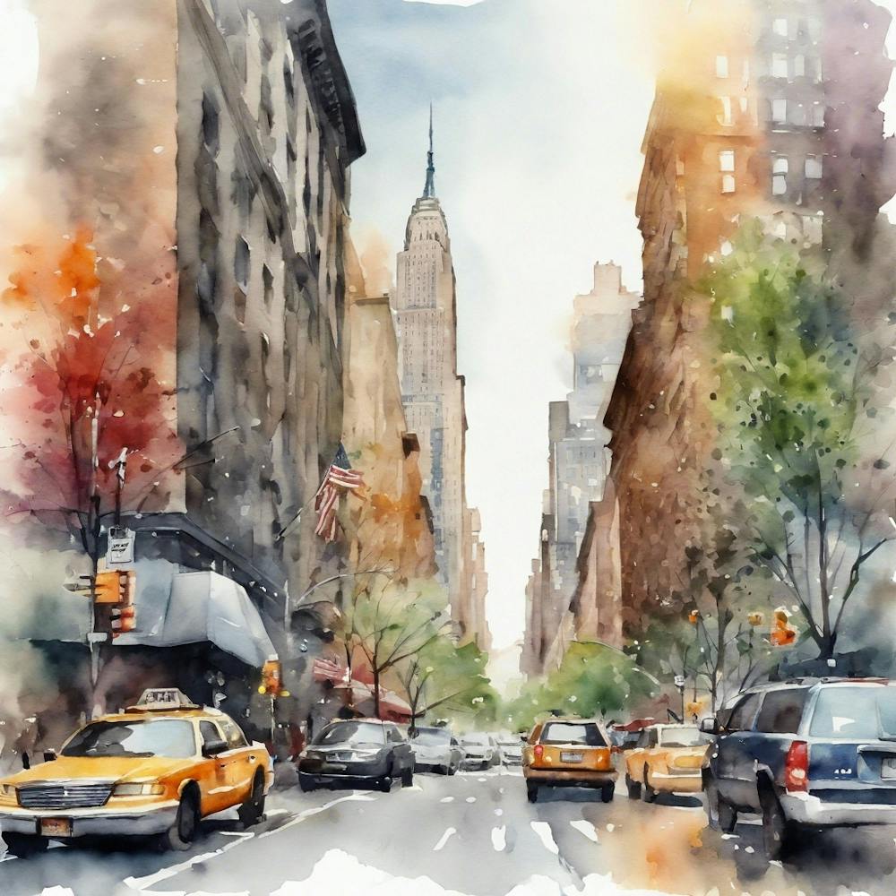New York City Aquarell