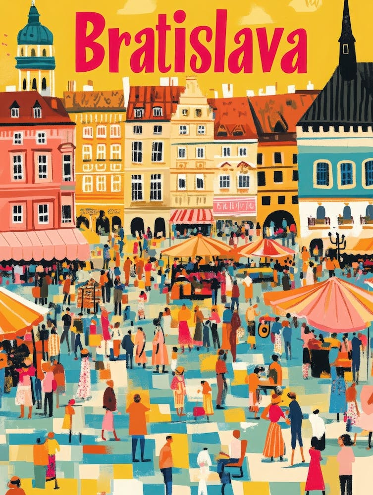 Aihrgdesign A 1970s Inspired Travel Poster For Bratislava 5