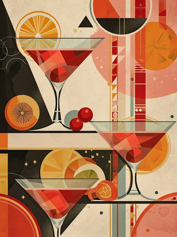 Art Deco Fruity Orange & Cranberry Cocktail 1
